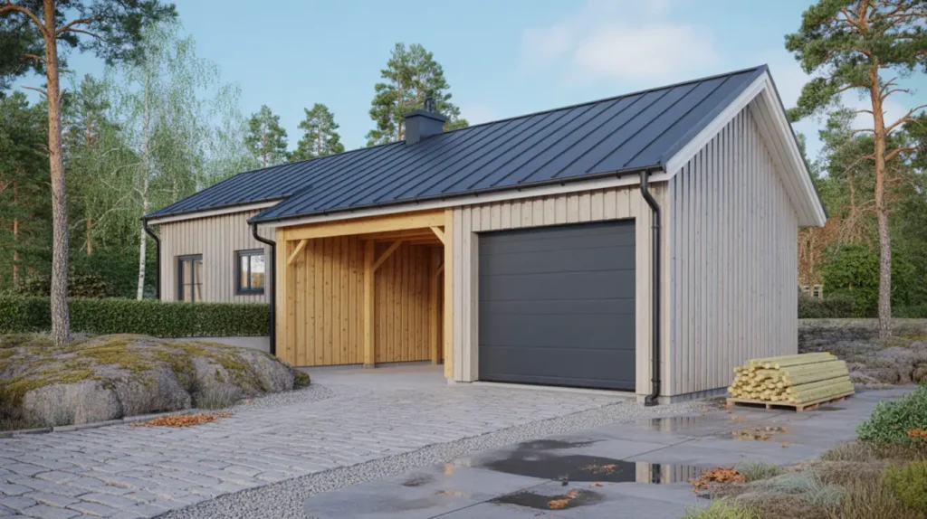 nybyggnation av carport och varmgarage i brottk rr hov s