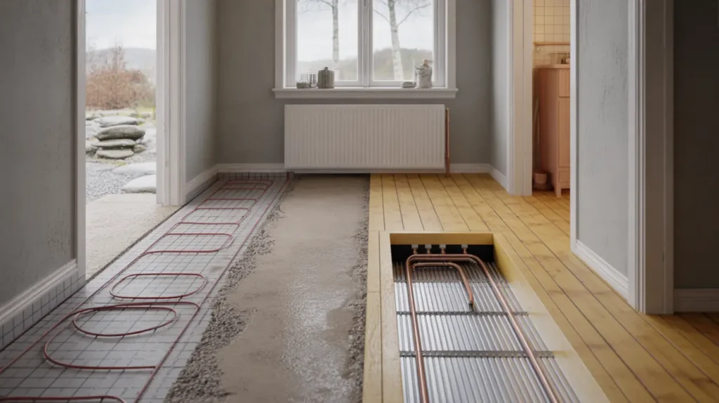 golvv rme i befintligt hus vattenburen vs elektrisk byggh jd kostnad och rot avdrag